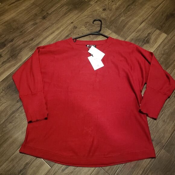 Cable & Gauge NWT Red Pullover Sweater Blouse Shirt Women's Sz L - Picture 2 of 5